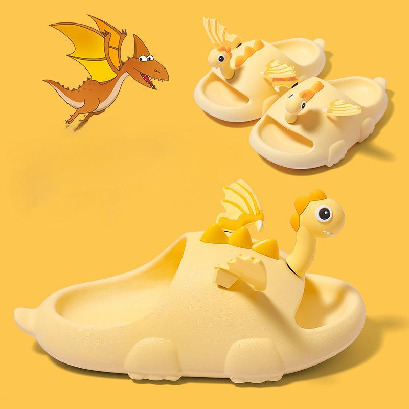 黄色 带翅膀恐龙立体卡通拖鞋 EVA 厚底防滑.jpeg